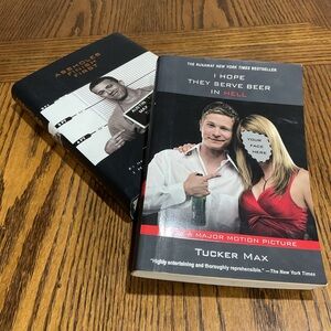 2 books: I hope they serve beer 🍺 in hell & Assholes finish first by Tucker Max
